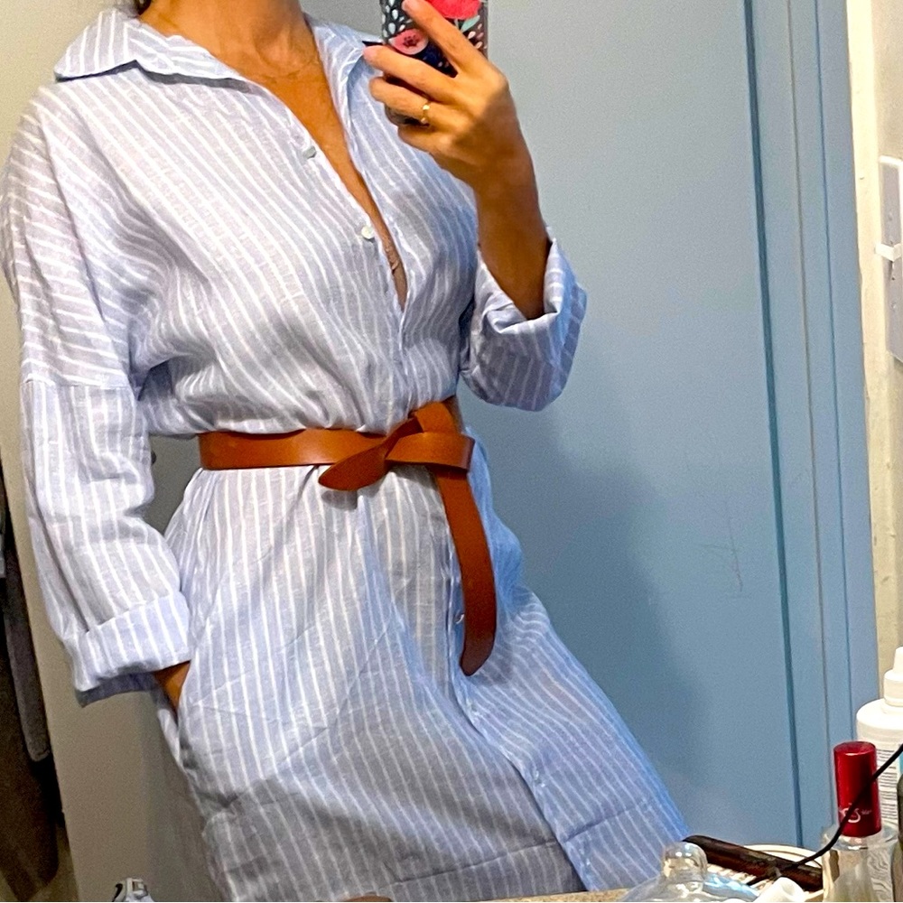 NWT Anthropologie Harshman Striped Linen Dress
